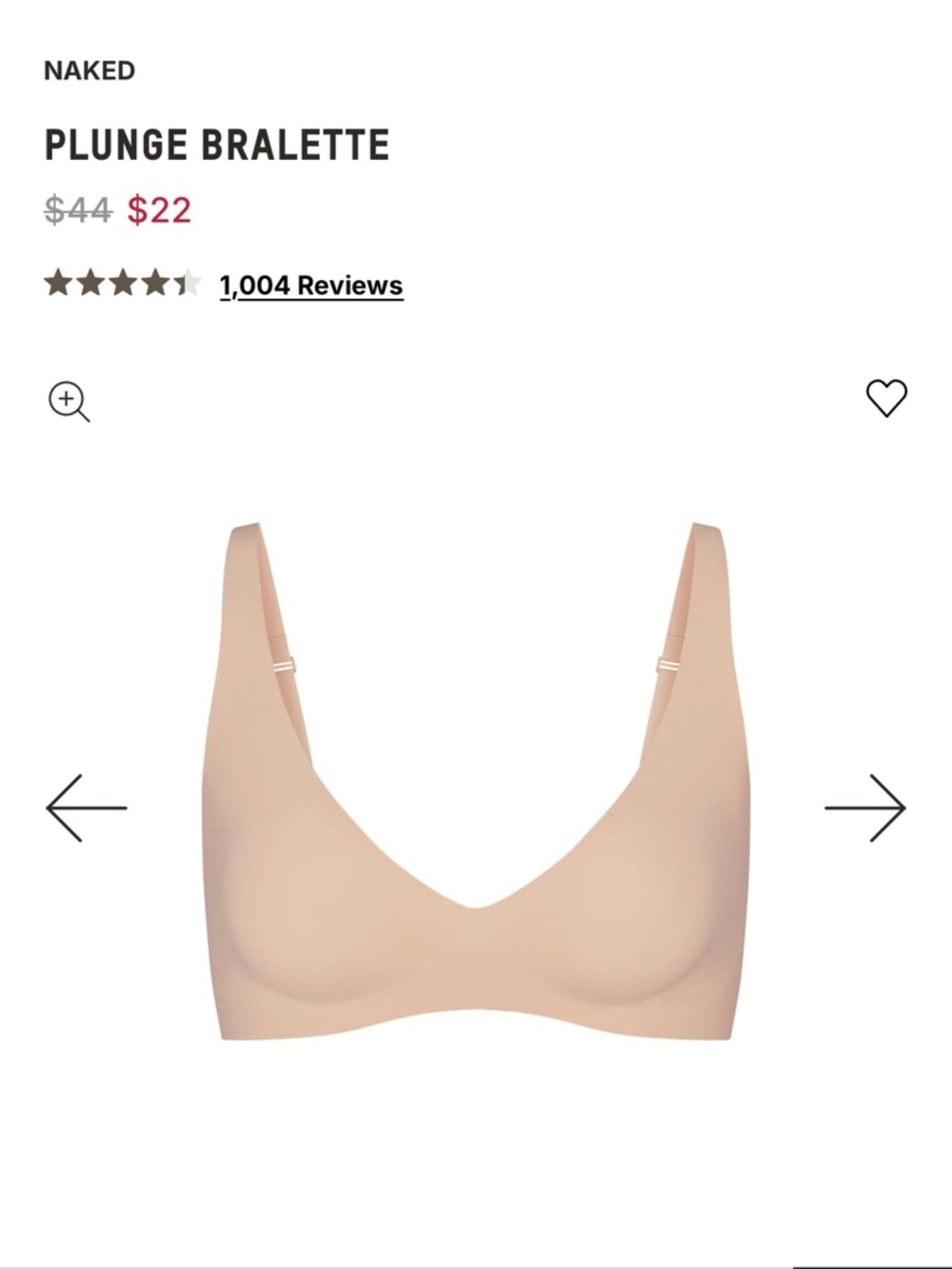 SKIMS Naked Plunge Bralette - Mica